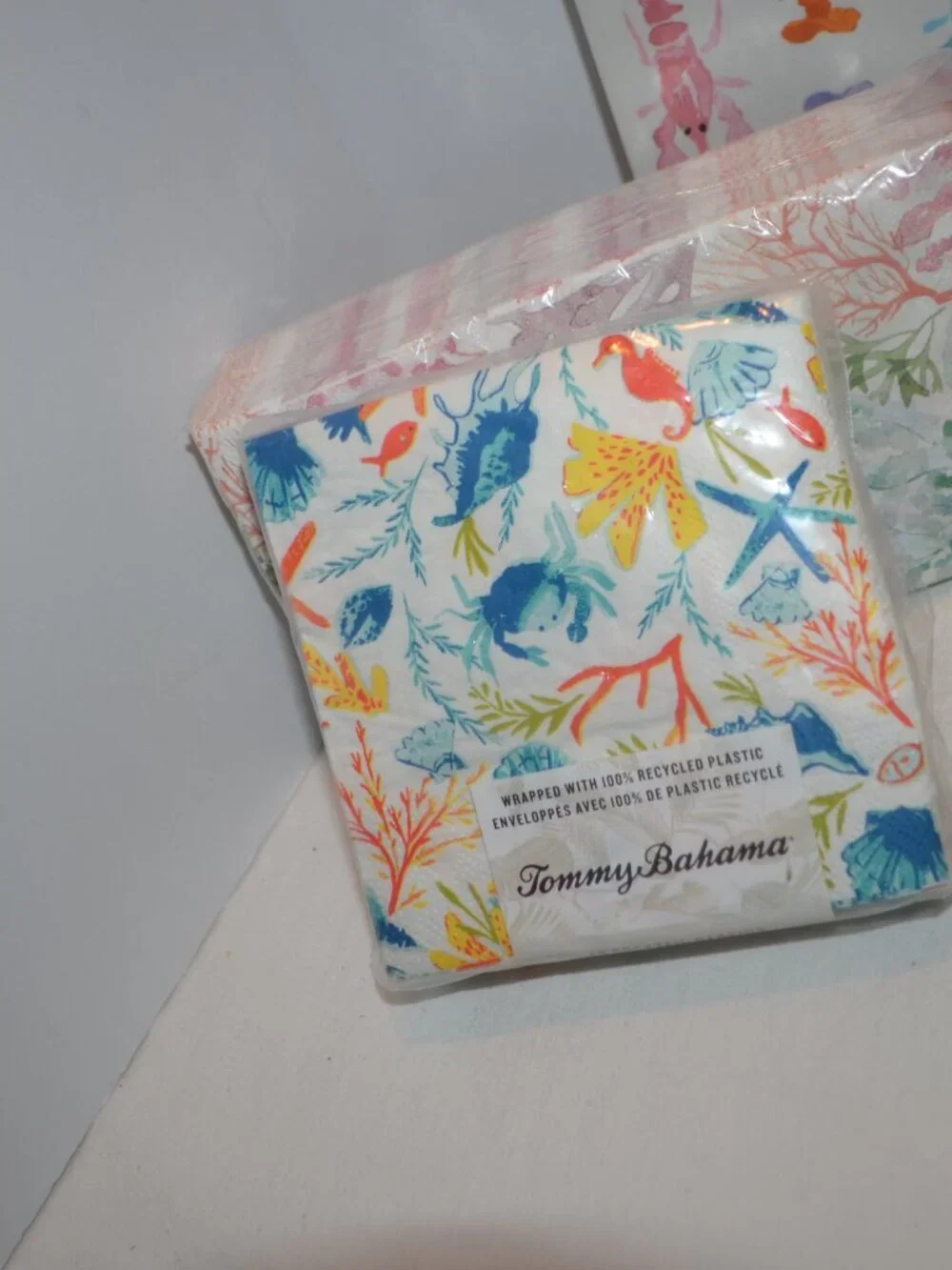 Tommy Bahama Serving Set Trays and Napkins New with Tags Lobster or Crawfish